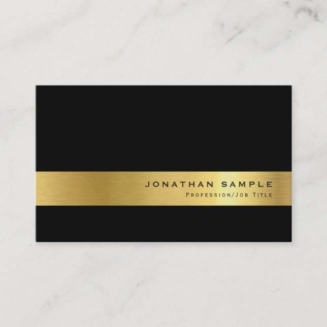 Elegant Gold Look Signature UV Matte Luxury Business Card (Front)