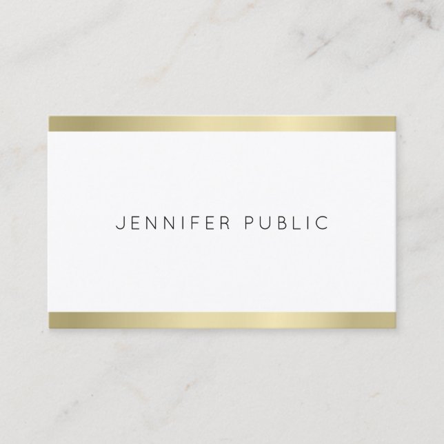 Elegant Gold Look Simple Design Professional Plain Business Card (Front)