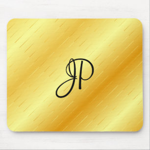Elegant Gold Look Template Monogram Trendy Mouse Mat