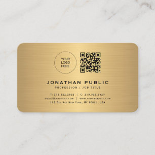 Elegant Gold Look Upload Your Logo Rounded Corner Business Card