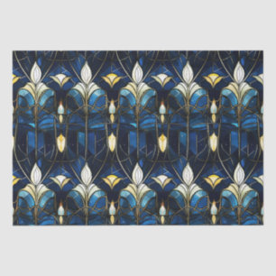 Elegant Gold Lotus Faux Stained Glass Pattern Tissue Paper