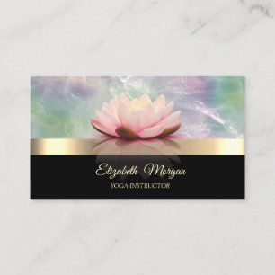 Elegant Gold,Lotus Holographic Opal  Business Card