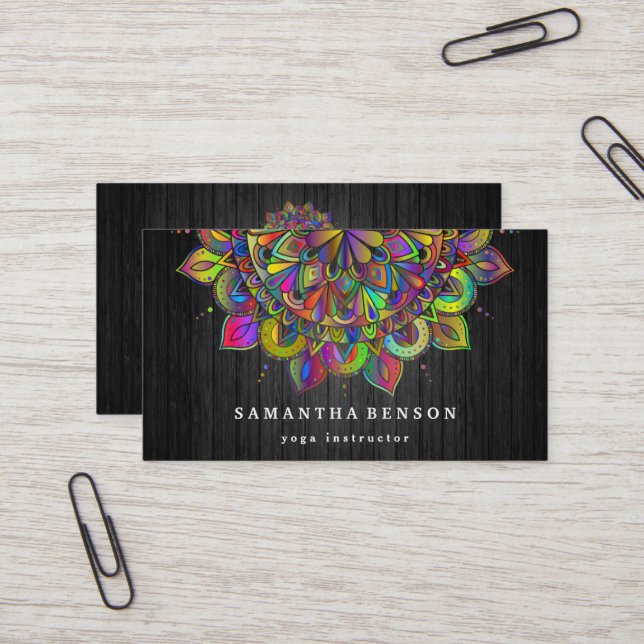 Elegant Gold Lotus Logo Yoga Meditation Wellness B Business Card (Front/Back In Situ)