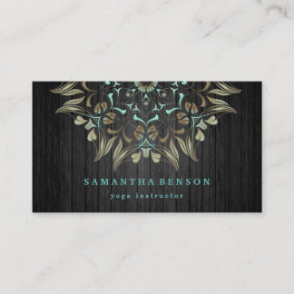 Elegant Gold Lotus Logo Yoga Meditation Wellness Business Card