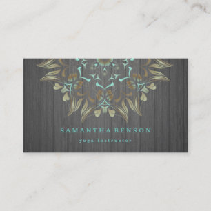 Elegant Gold Lotus Logo Yoga Meditation Wellness Business Card