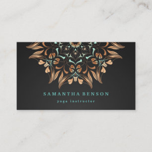 Elegant Gold Lotus Logo Yoga Meditation Wellness Business Card