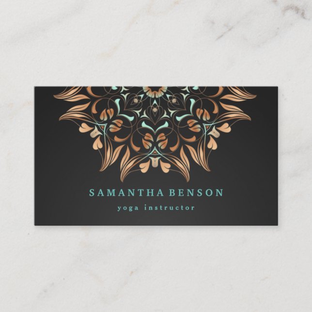Elegant Gold Lotus Logo Yoga Meditation Wellness Business Card (Front)