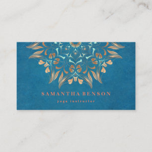 Elegant Gold Lotus Logo Yoga Meditation Wellness Business Card