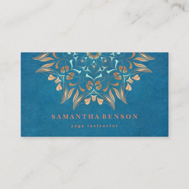 Elegant Gold Lotus Logo Yoga Meditation Wellness Business Card (Front)