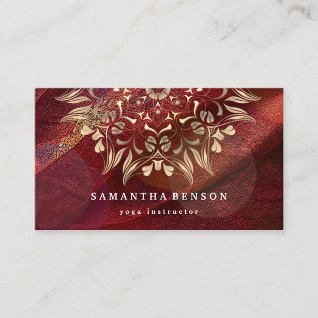 Elegant Gold Lotus Logo Yoga Meditation Wellness Business Card (Front)