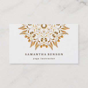 Elegant Gold Lotus Logo Yoga Meditation Wellness Business Card