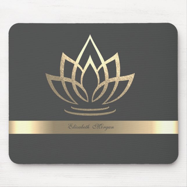 Elegant Gold Lotus, Yoga Mouse Mat (Front)
