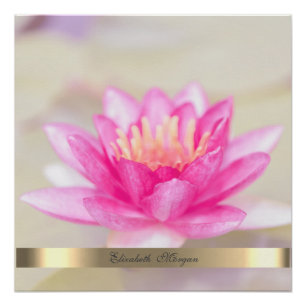 Elegant Gold Lotus, Yoga     Poster