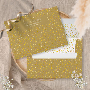 Elegant Gold Love Hearts Confetti Name Address Envelope