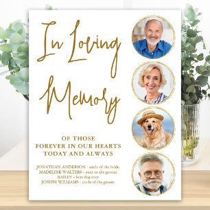 Elegant Gold Loving Memory Photo Wedding Memorial  Poster