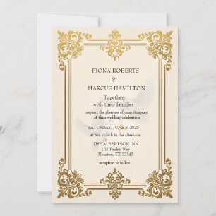 Elegant Gold Luxury Formal Wedding Save The Date