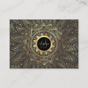 Elegant gold mandala artwork business card