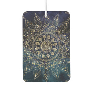 Elegant Gold Mandala Blue Galaxy Car Air Freshener