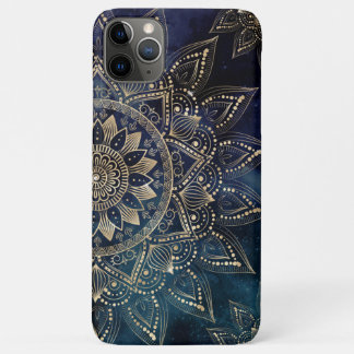 Elegant Gold Mandala Blue Galaxy iPhone 11 Pro Max Case