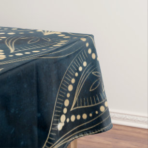Elegant Gold Mandala Blue Galaxy Design Tablecloth