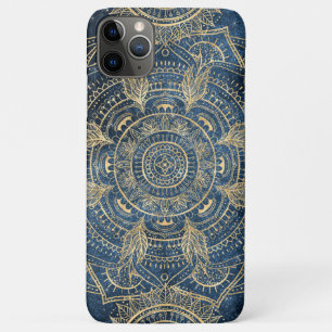 Elegant Gold Mandala Blue Whimsy Design iPhone 11 Pro Max Case