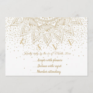 Elegant Gold Mandala Confetti Design Invitation