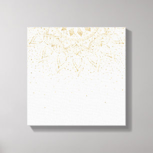 Elegant Gold Mandala Dots Design Canvas Print