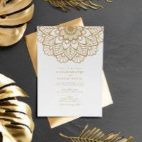 Elegant Gold Mandala Indian Wedding Invitation