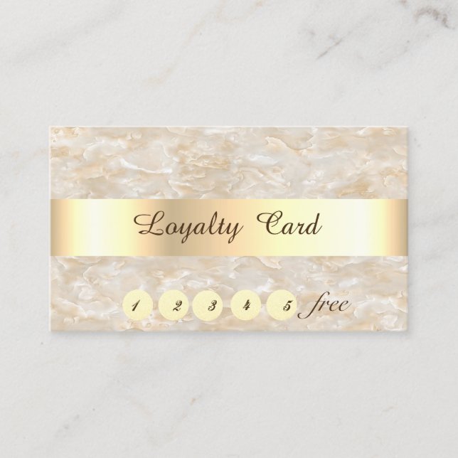 Elegant ,Gold,  Marble, Confetti  Loyalty Card (Front)