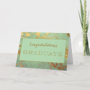 Elegant Gold Marble Graduation Greeting Card