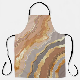 Elegant Gold Marble: Stylised Background. Apron