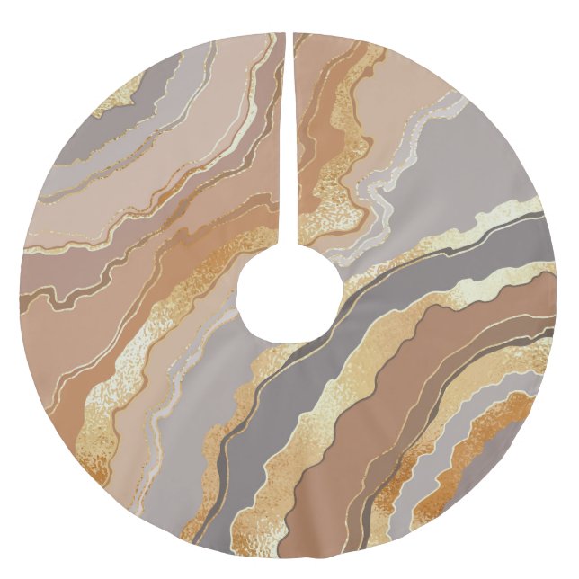 Elegant Gold Marble: Stylised Background. Brushed Polyester Tree Skirt (Front)
