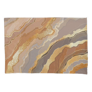 Elegant Gold Marble: Stylised Background. Pillowcase
