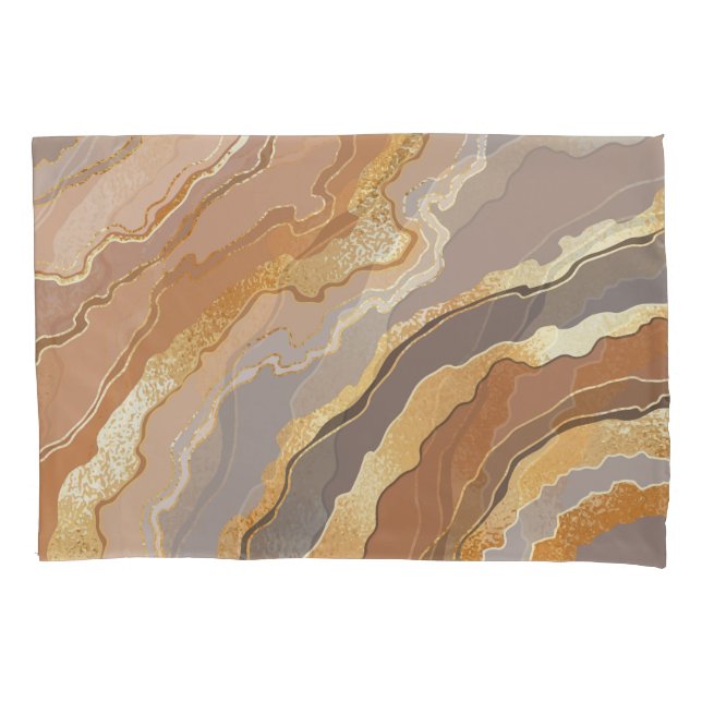 Elegant Gold Marble: Stylised Background. Pillowcase (Front)