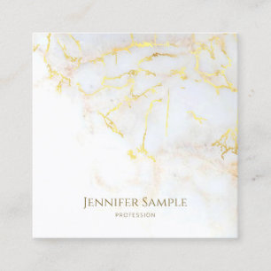 Elegant Gold Marble Template Luxury Golden Modern Square Business Card