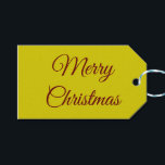Elegant Gold & Maroon Gift Tags<br><div class="desc">This elegant gift tag is here to help you with your gift-giving efforts.  You don't like the colours?  No problem.  You can change the background,  the message,  and how the letters appear.  Merry Christmas. By Sharon Lee Hudson.</div>