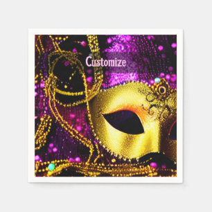 Elegant Gold Mask Napkin