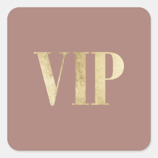 Elegant gold mauve pink VIP very important person Square Sticker