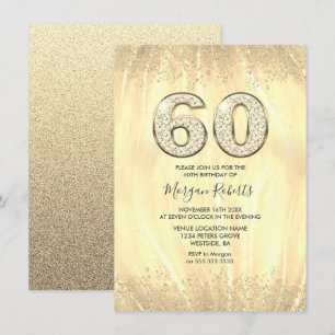 Elegant Gold Mens or Womans 60th Birthday Party Invitation