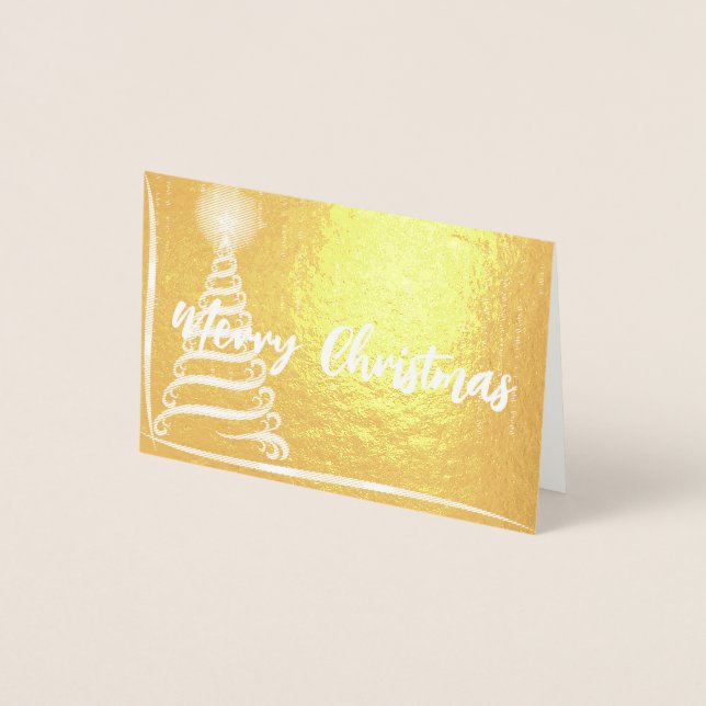 Elegant Gold Merry Christmas Foil Card (Front)