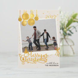 Elegant Gold Merry Christmas Holiday Card