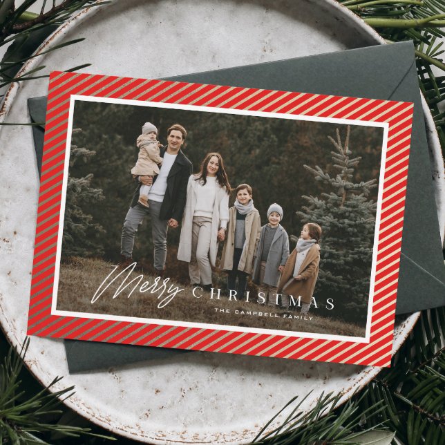 Elegant Gold Merry Christmas Photo  Holiday Card (Creator Uploaded)