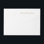 Elegant Gold Merry Christmas Return Address Wrap Around Label<br><div class="desc">Simple christmas return address wrap around table featuring "Merry Christmas" in an elegant script in a faux gold colour.</div>