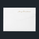 Elegant Gold Merry Christmas Return Address Wrap Around Label<br><div class="desc">Simple christmas return address wrap around table featuring "Merry Christmas" in an elegant script in a faux gold colour.</div>