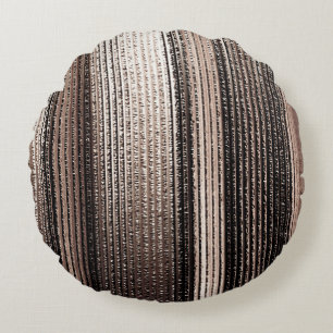 Elegant Gold Metal: 3D Luxurious Render Round Cushion