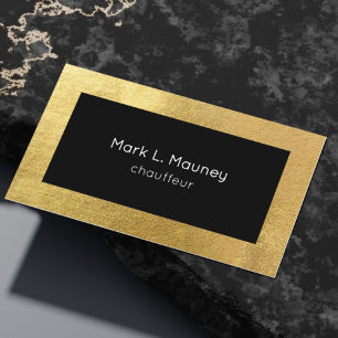 Elegant Gold Metal Chauffeur Driver Professional Business Card