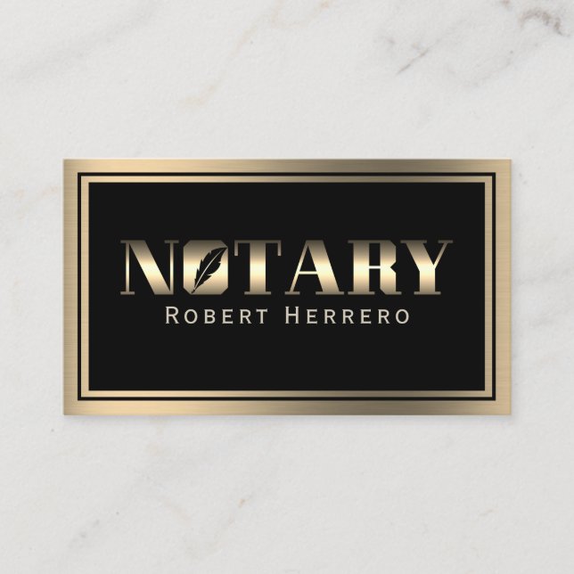 Elegant gold metal frame business card (Front)