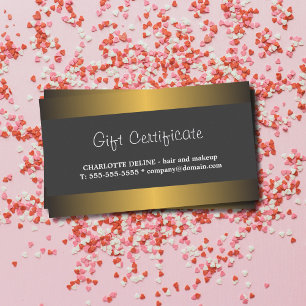 Elegant Gold Metal White Beauty Gift Certificate