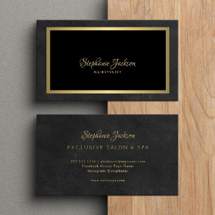 Elegant gold metallic black classic business card