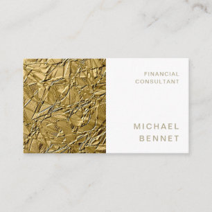 Elegant Gold Metallic Finance Consultant Business Card